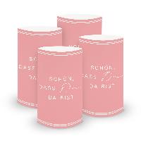 ITENGA 6x Windlichter Sch�n dass du da bist V3 rosa