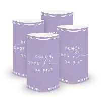ITENGA 6x Windlichter Sch�n dass du da bist V3 flieder