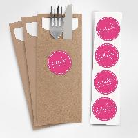 ITENGA 24x Bestecktaschen Sch�n dass du da bist V2 pink