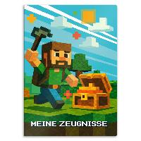 itenga Zeugnismappe A4 Kunststoff Sichtbuch Motiv BLOCKGAME