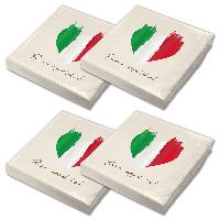 itenga 80x Serviette Herz Flagge ITALIEN v1