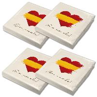itenga 80x Serviette Herz Flagge SPANIEN