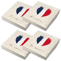 itenga 80x Serviette Herz Flagge FRANKREICH