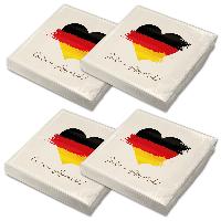 itenga 80x Serviette Herz Flagge DEUTSCHLAND