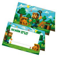 itenga 24x Tischkarten Motiv BLOCKGAME