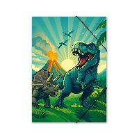ITENGA Gummizugmappe Sammelmappe A4 PP Motiv Dinosaurier...