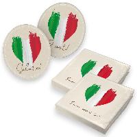 itenga 40x Servietten mit 40x Bierdeckel - Italien - Fla...
