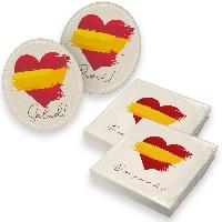 itenga 40x Servietten mit 40x Bierdeckel - Spanien - Fla...