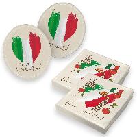 itenga 40x Servietten mit 40x Bierdeckel - Italien - Fla...