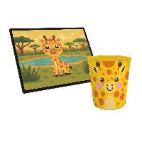 itenga Papierkorb mit Schreibunterlage KAWAII Motiv GIRA...