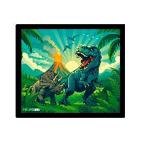 ITENGA Mauspad Dinosaurier - DINO WORLD 21 x 18 cm Kunst...
