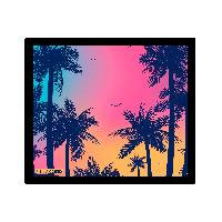 ITENGA Mauspad RETRO PALMEN 21 x 18 cm Kunststoff rutsch...