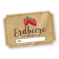 Itenga 50 x Marmeladenetikett rechteckig 6x4cm Erdbeere