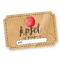 Itenga 50 x Marmeladenetikett rechteckig 6x4cm Apfel