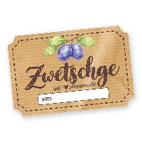 Itenga 50 x Marmeladenetikett rechteckig 6x4cm Zwetschge