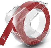 DYMO Pr�geband 3D, 9 mm breit, 3 m lang, rot, gl�nzend