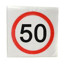 Udo Schmidt Serviette 33x33cm 20St�ck Verkehrschild Zahl 50