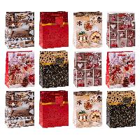TSI 12x Geschenktragetasche mittel Weihnachten 6-fach so...
