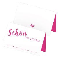 itenga 48x Tischkarten "Sch�n dass du da bist" pink / fu...