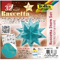 folia Faltbl�tter Bascetta-Stern, t�rkis / bedruckt,  15...
