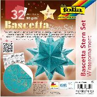 folia Faltbl�tter Bascetta-Stern, t�rkis / bedruckt, 20x...