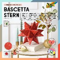 folia Faltbl�tter Bascetta-Stern, rot / bedruckt, 15x15cm