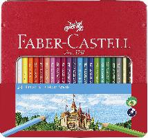 FABER-CASTELL Hexagonal-Buntstifte CASTLE, 24er Metalletui