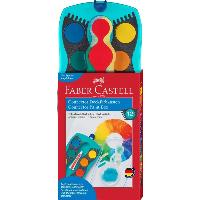 FABER CASTELL Farbkasten 12ST Connector t�rkis
