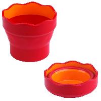 FABER-CASTELL Wasserbecher CLIC & GO, rot