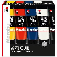 Marabu Acrylfarbe AcrylColor Starter Set 5x 100 ml