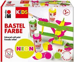 Marabu KiDS Bastelfarbe NEON, 4er-Set, 4 x 80 ml