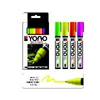 Marabu Acrylmarker "YONO", 1,5 - 3,0 mm, 4er Set NEON