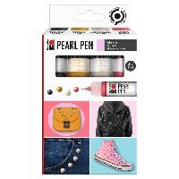 Marabu Perlenfarbe Pearl Pen, 4er Set, farbig sortiert