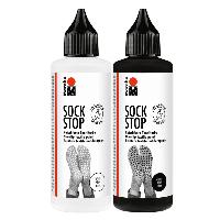 Marabu Sock Stop Bundle, 2x90 ml schwarz und weiss