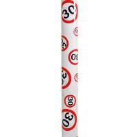 Geschenkpapier Rolle Verkehrschild Zahl 30 70x300cm