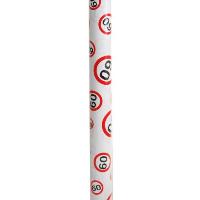 Geschenkpapier Rolle Verkehrschild Zahl 60 70x300cm