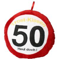 Trostkissen Pl�sch 29x29c mit Jahreszahl 50 Heul doch