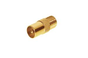 SAT-Adapter Koax Stecker auf F-Buchse, vergoldet, Good C...