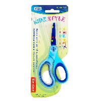 Schere mit Motivdruck 13 cm, Motiv Punkte/blau