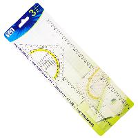 Zeichengarnitur 3-tlg.:Lineal 30 cm,17cm,Geodreick