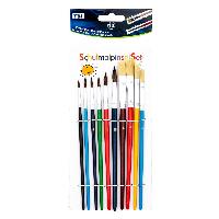 Pinselset 10 St Vegan Haar- + Borstenpinsel Haar 1 2 4 6...