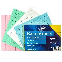 Karteikarten A6 liniert 100er Pg. farbig sortiert