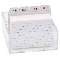 Karteikasten transparent mit 100 Karteikarten A8 wei� un...