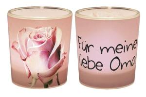 Windlicht+Teelicht 6x6cm F�r Dich F�r meine Oma in Gesch...
