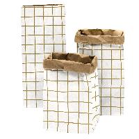 Rico Design Blockbodenbeutel Karo Gold S - 3St�ck