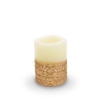 Star Trading LED Wachskerze creme / kupfer 10x7,5cm SA183