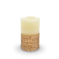 Star Trading LED Wachskerze creme / kupfer 12,5x7,5cm SA184