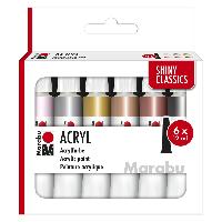 Marabu Acrylfarben Set SHINY CLASSICS , 6 x 12 ml