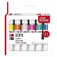 Marabu Acrylfarben Set COLOR BLOCKING, 6 x 12 ml