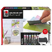 Marabu Acryl Color Squeegee Art Set Pastel (6 Farben, 1 ...